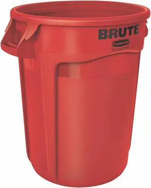 Rubbermaid BRUTE® 20 gal. Round Open Top Utility Trash Can, 23"H, Red