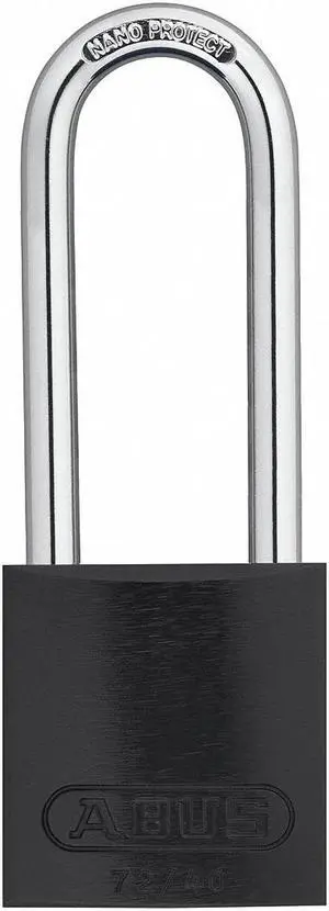 Abus Alike-Keyed Padlock, Open Shackle Type, 3" Shackle Height, Black  15427
