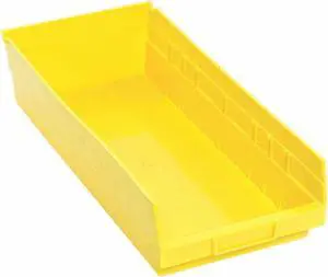 QUANTUM STORAGE SYSTEMS QSB108YL Yellow Shelf Bin, 17-7/8"L x 8-3/8"W x 4"H