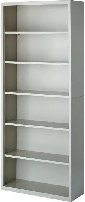 Lorell Steel Bookcase 6-Shelf 34-1/2"x13"x82" Light Gray 41292 Lorell Steel Bookcase 6-Shelf 34-1/2"x13"x82" Light Gray 41292