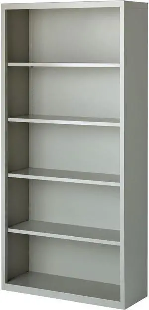Lorell Steel Bookcase 5-Shelf 34-1/2"x13"x72" Light Gray 41289 Lorell Steel Bookcase 5-Shelf 34-1/2"x13"x72" Light Gray 41289