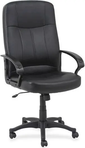 Lorell Executive High-Back Chair 26"x29-1/2"x49-13/16" Black Lthr. 60120