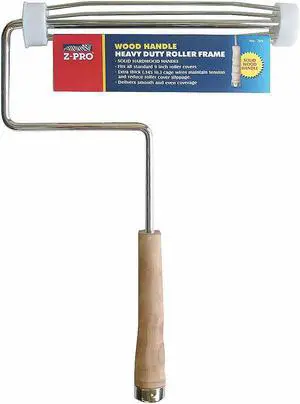 PREMIER 769 Paint Roller Frame, 5 Wire Cage, Wood Handle, 9" Rollers