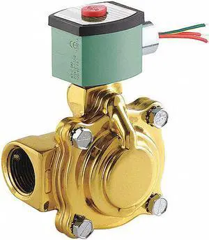 ASCO HT8210G004 120V AC Brass Solenoid Valve, Normally Closed, 1 in Pipe Size