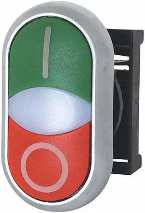 EATON M22-DDL-GR-X1-X0 Non-Illum Push Button,I/O,Oval