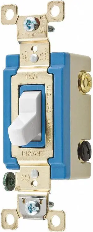 BRYANT 4804W Wall Switch,White,15A,4-Way Switch