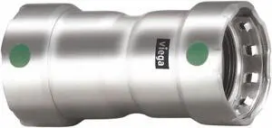 Viega Megapress Stainless 316 Coupling with stop, 1/2" x 1/2" Tube Size   90285