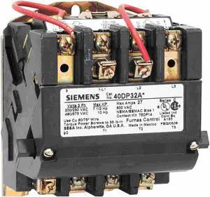 SIEMENS 40DP32AA 240VAC Non-Reversing Magnetic Contactor 3P 27A NEMA 1