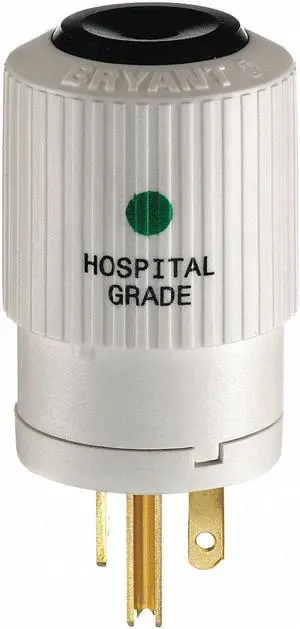 BRYANT BRY8366NP Straight Blade Plug, 5-20P, 20 A, 125V AC, 2 Pole, Screw