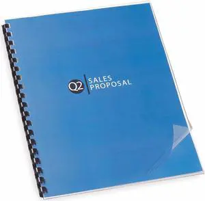 Gbc Binding Covers, Plastic, Clear, PK100 11" x 8-1/2" Clear  Plastic  2000041