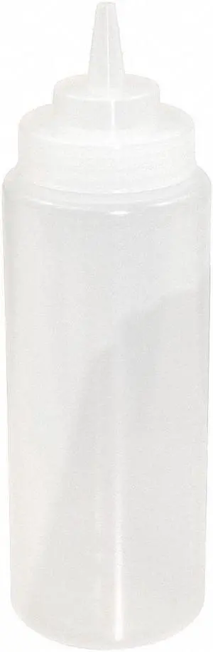 Crestware Squeeze Bottle, Plastic, Clear, 24 oz., PK12 24 oz. Plastic SB24CW