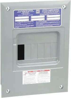 SQUARE D HOM612L100F Load Center, 6 Spaces, 100A Amps, 120/240V AC