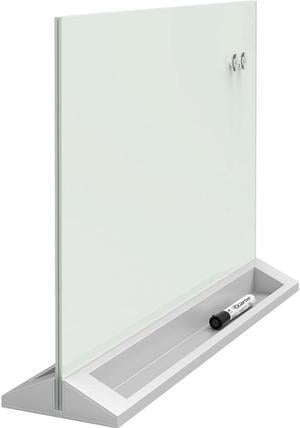 Quartet GDP1723W Desktop Glass Dry Erase Panel, Magnetic, 17" x 23", White