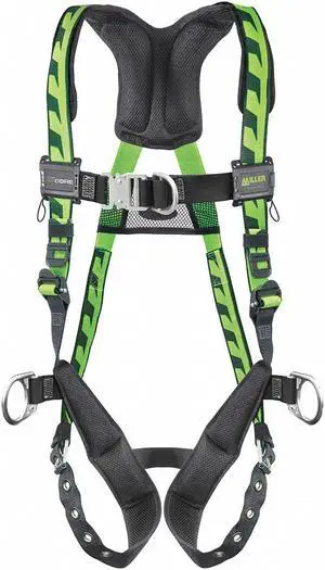 HONEYWELL MILLER ACF-TBDUG Full Body Harness, Vest Style, L/XL, Polyester, Green