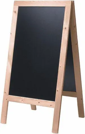 Synthetic Sandwich Board, Lacquered Wood Frame Material, 34" Overall Height