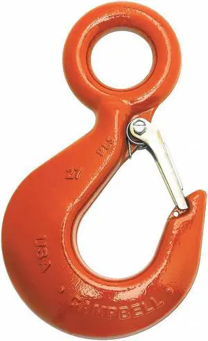 CAMPBELL CHAIN & FITTINGS 3924215PL Eye Hoist Hook w/ Latch, PL, No. 22, 1 Ton,