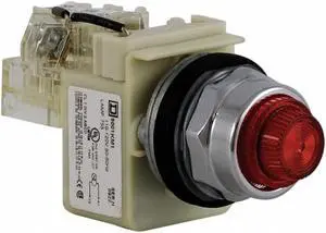 SCHNEIDER ELECTRIC 9001KT1R31 Push to Test Pilot Light,Red,Incand