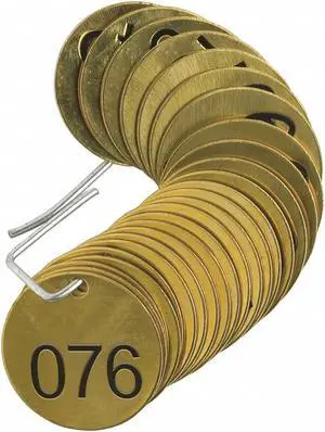 BRADY 23203 Nbr Tag,1-1/2 x 1-1/2 In,076-100,PK25