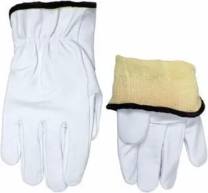 Mcr Safety Leather Gloves,White,2XL,PR  3601KXXL