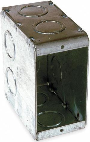 RACO 695 Electrical Box, 22.5 cu in, Masonry Box Type, 1 Gang, Galvanized Zinc