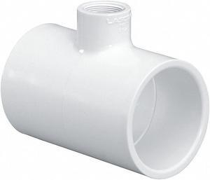 ZORO SELECT 402335 PVC Reducer Tee, Socket x Socket x FNPT, 3 in x 3 in x 1 in