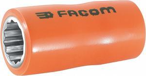 FACOM FM-J.10AVSE 3/8 in Drive, 10mm Metric Socket, 12 Points,  Steel,