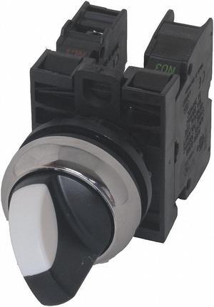 EATON M22M-WKV-K11 Non-Illum Selector Switch,Al,Chrome,4A
