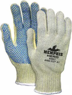 Mcr Safety Cut-Resistant Gloves Blue/Yellow 7 Gauge  93857M