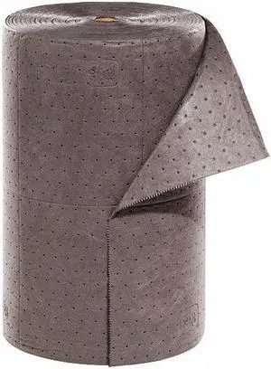 PIG MAT185 Sorbent Roll, 33 gal, 24 in x 200 ft, Universal, Gray, Polypropylene