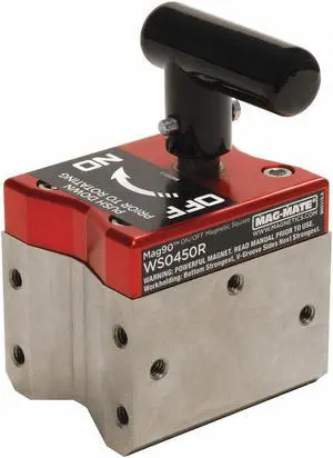 Mag-mate Magnetic Weld Square, 3x2-3/4in, 450lb Red  Rare Earth WS0450R