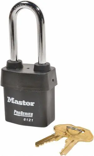 Alike-Keyed Padlock, Extended Shackle Type, 2-1/2" Shackle Height, Black