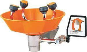 GUARDIAN EQUIPMENT G1724P Plumbed Eyewash, Wall Mount, Plumbed, 6 11/12 in H.,