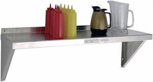 NEW AGE INDUSTRIAL NS753 Aluminum Wall Shelf, 15"D x 24"W x 13-1/4"H, Silver