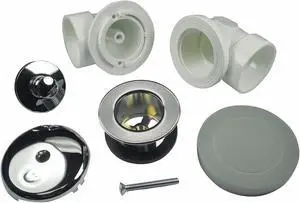 AB&A 60354 Bath Waste & Overflow, PVC with Push eN Lift Stopper