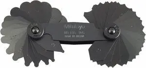 MITUTOYO 186-105 Radius Gage Set,34 Pairs,1-7mm
