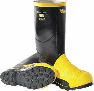 VIKING VW49T-11 Size 11 Unisex Steel Rubber Boot, Black/Yellow