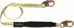 FALLTECH 8242 WeldTech Shock Absorbing Lanyard, 6 ft. Length, Snap Hook, Steel,