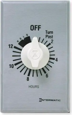 INTERMATIC FF312HH Timer,Spring Wound,12 Hr,SPDT,Silver