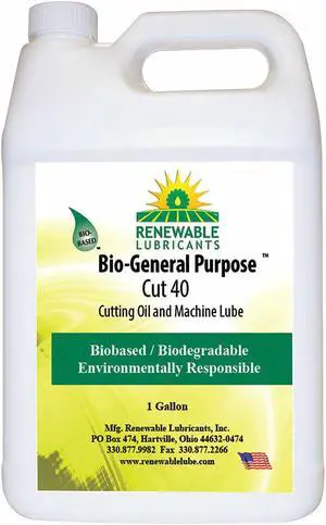 RENEWABLE LUBRICANTS 86833 Cutting Oil,1 gal,Bottle