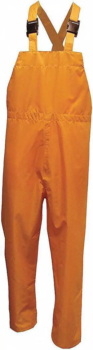 VIKING 2910PY-L Rain Bib Pants, Polyester, 32 in Inseam, Elastic Closure,