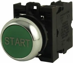 EATON M22M-D-G-GB1-K10 Non-Illuminated Push Button, 22 mm, 1NO, Green