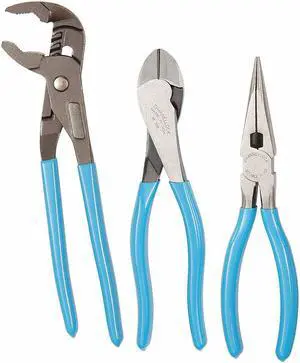 Plier Set, Steel, Blue, 3 Pcs