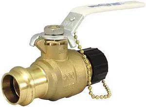 MILWAUKEE VALVE UPBA-480BH-  34 3/4" Press x Hose Cap Brass Ball Valve Inline