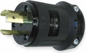 HUBBELL WIRING DEVICE-KELLEMS HBL2621BK Locking Plug, L6-30P, 30 A, 250V AC,