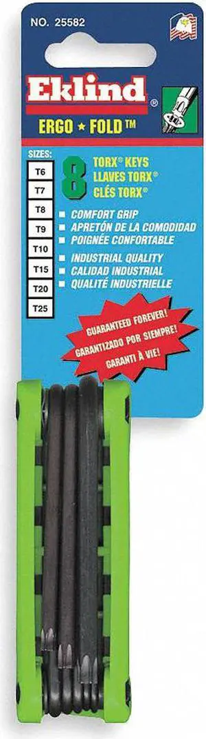 Torx Key Set, T6 - T25, Fold-Up, Ergonomic
