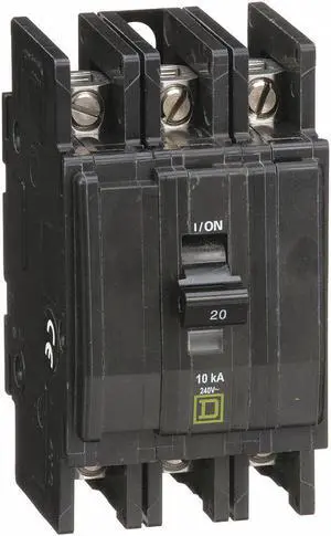 SQUARE D QOU320 Miniature Circuit Breaker, QOU Series, 20A, 3 Pole, 120/240V