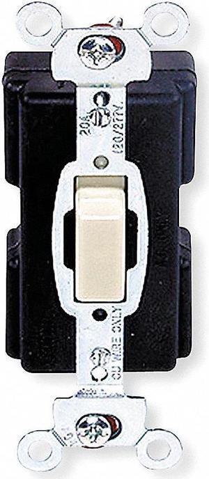 HUBBELL WIRING DEVICE-KELLEMS HBL1281I Wall Swtch,1-Pol,120/277V,20A,Ivry,Press