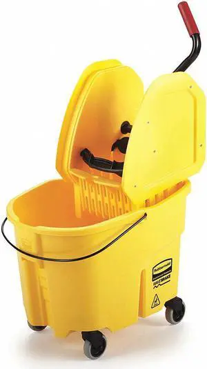 Rubbermaid Yellow Polypropylene Mop Bucket and Wringer, 8-3/4 gal. FG757788YEL
