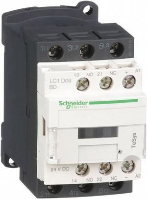 SQUARE D LC1D09BD IEC Magnetic Contactor, 3 Poles, 24 V DC, 9 A, Reversing: No