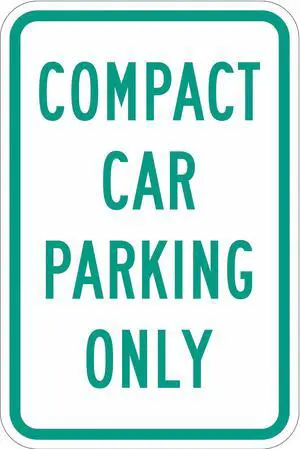 LYLE T1-1036-EG_12x18 Compact Car Parking Sign,18" x 12, T1-1036-EG_12x18
